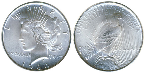 1964 Peace Silver Dollar